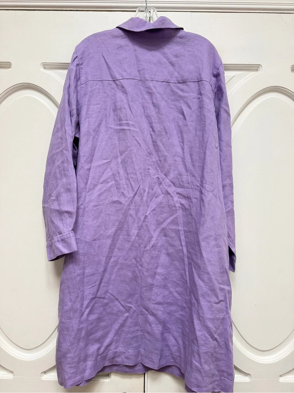 J Jill Live Linen 2x Lavender Button-Front Shirt Dress - Picture 6 of 6